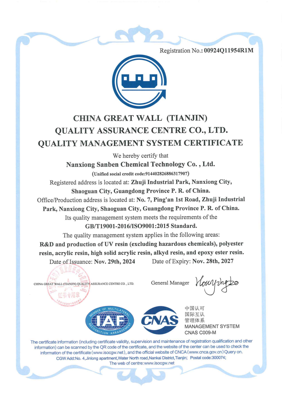 Saturated Polyester Resin